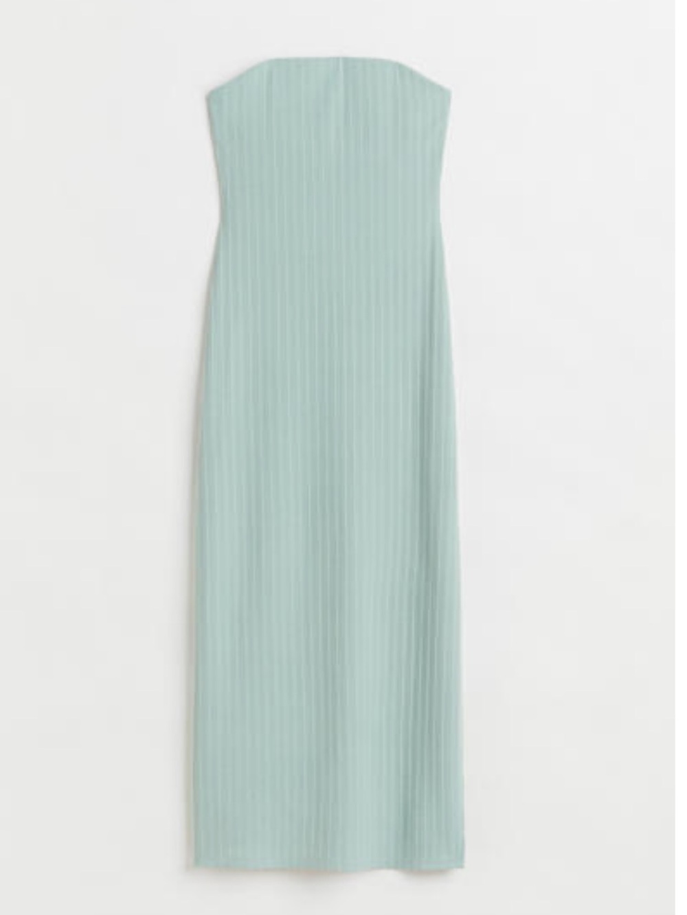 H&M Strapless Ribbed Maxi Dress in Mint